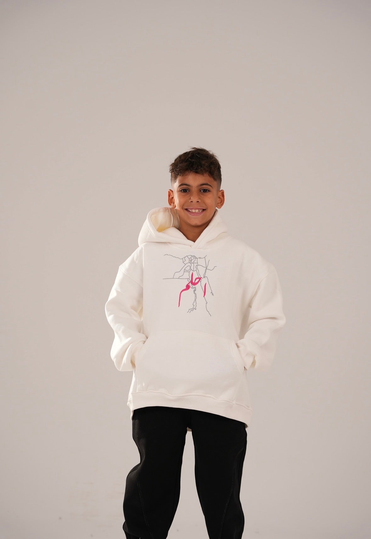 E7lam embroidered Milton white hoodie