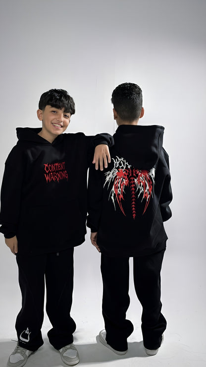 Content Warning embroidered Milton hoodie