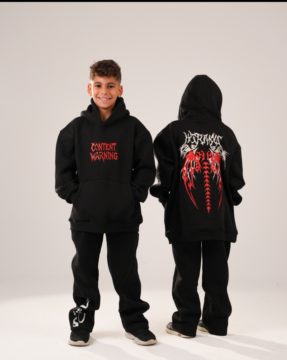 Content Warning embroidered Milton hoodie