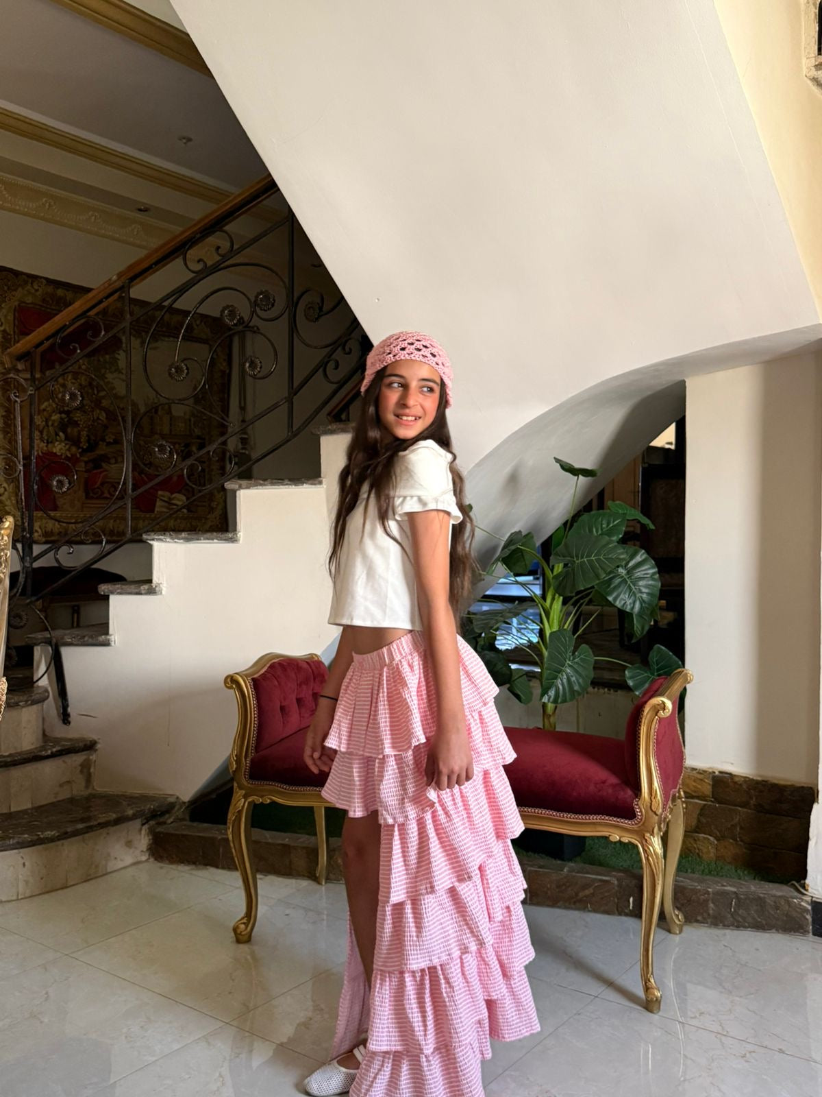 Pink Ruffle skirt