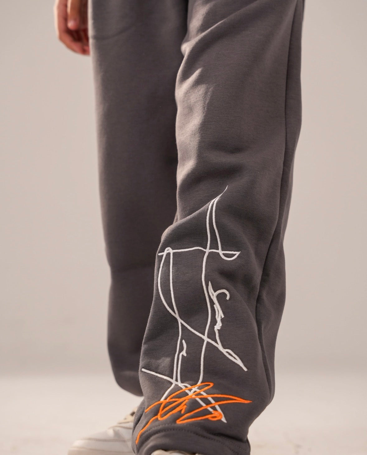 Grey embroidered Milton Sweatpants