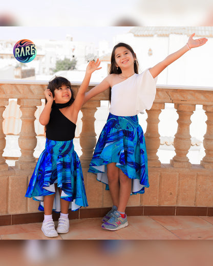 High-Low Blue Skirt