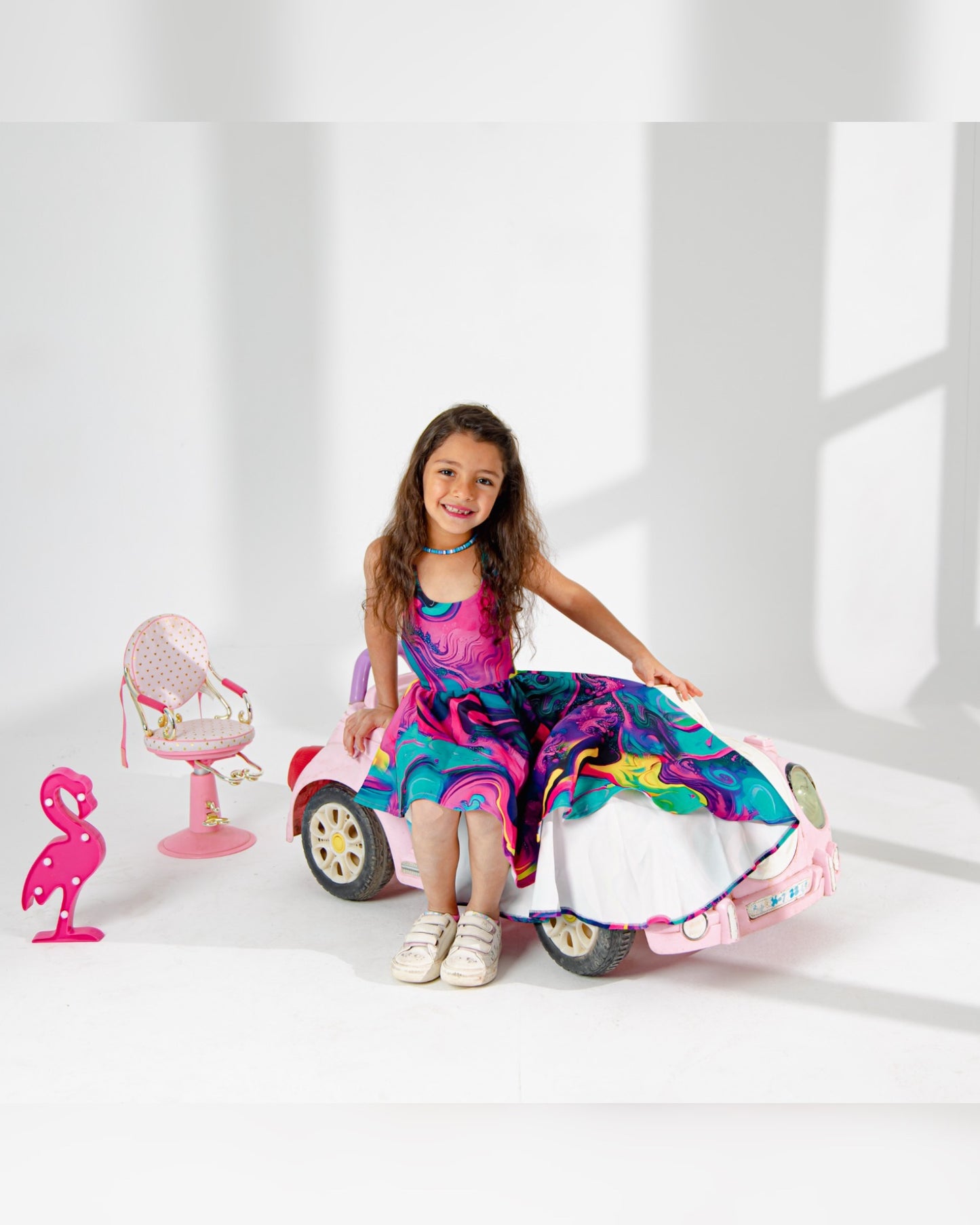 Colorful Cross-Back Dress