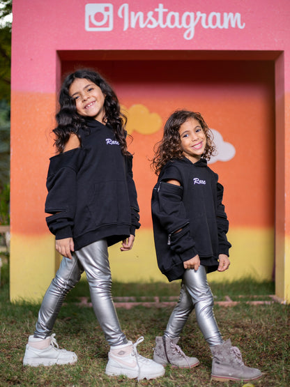 Fleece-Lined Leather Pants In  Silver