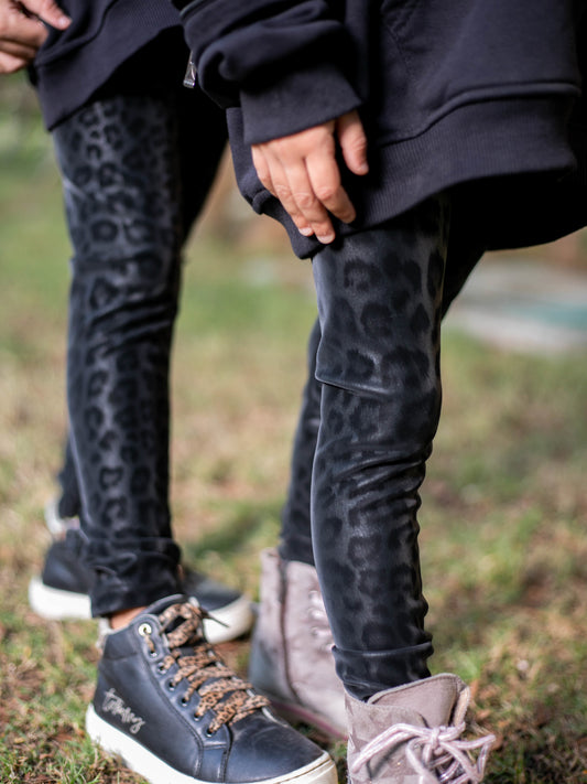Fleece-Lined Leather Pants In Black